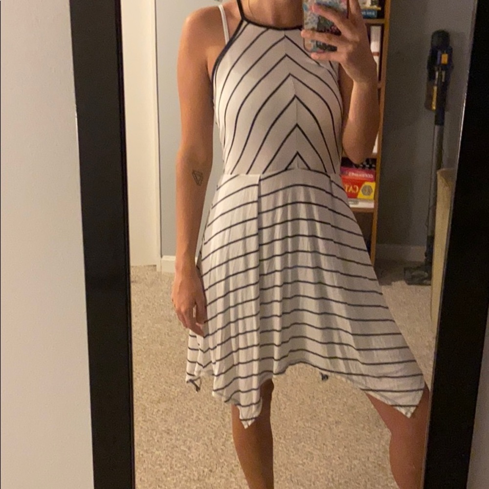 Black & white striped dress